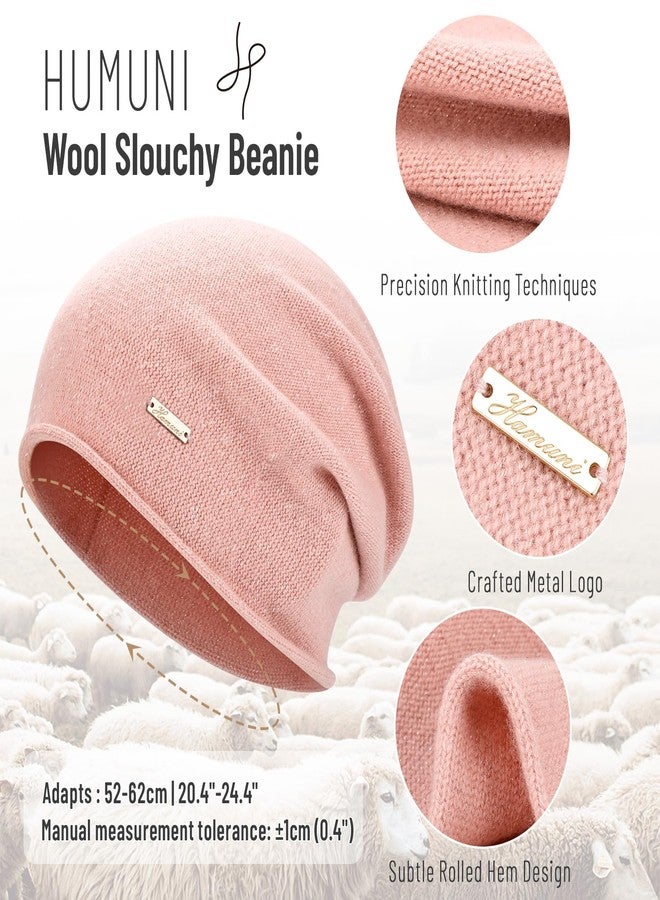 HAMUNI Wool Slouchy Beanie for Women,Soft Warm Beanies Hats- Lightweight & Breathable Skull Beanies Cap for Spring,Fall, Winter - Image 3